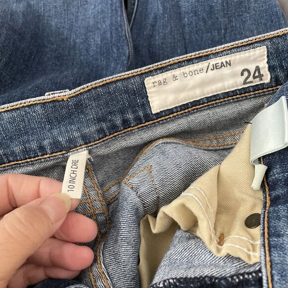 Rag & Bone 10 Inch Dre Destroyed Released Hem Skinny Jeans NWOT Size 24 - Picture 9 of 10